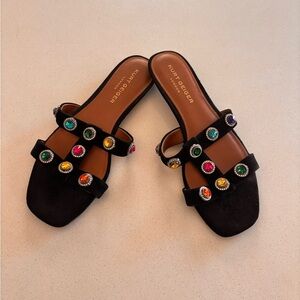 Kurt Geiger Black Sandals with Multicolor Embellishments